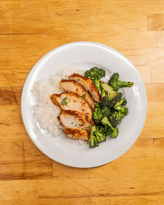 5 oz Roasted Seasoned Chicken w/Rice & Broccoli